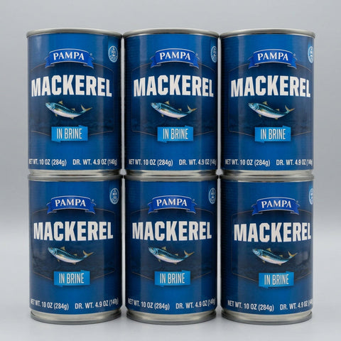 6 Cans Pampa Mackerel in Brine 10 oz Can
