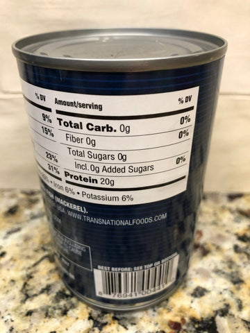 6 Cans Pampa Mackerel in Brine 10 oz Can