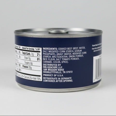 6 CANS Clover Valley Roast Beef with Gravy 12oz Cooked Ready to Eat Meat