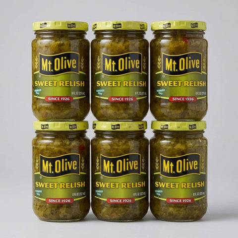 6 Jars of Mount Olive Sweet Pickle Relish, 8 oz