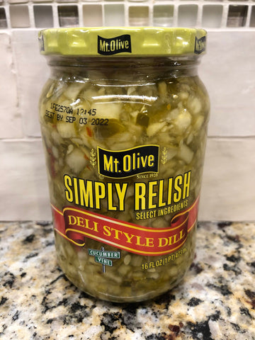 3 Jars of Mount Olive Simply Relish Deli Style Dill Pickle Relish, 16 oz