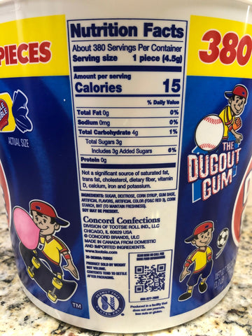 Dubble Bubble Chewing Gum Tub 340 ct. Individually Wrapped Bucket Double (Copy)