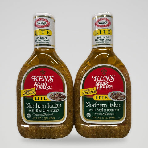 2 Bottles Ken's Steak House Lite Northern Italian Salad Dressing Marinade, 32 oz