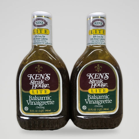 2 Bottles Ken's Steak House Balsamic Vinaigrette Salad Dressing Marinade, 32 oz