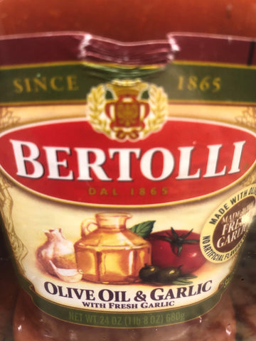 3 Jars Bertolli Olive Oil & Fresh Garlic Pasta Tomato Sauce Spaghetti