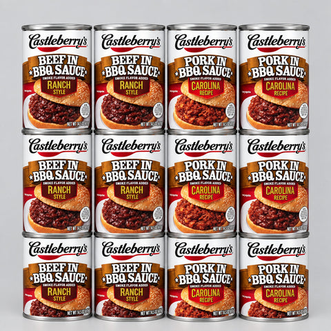 12 Cans of Castleberry's Beef in BBQ Sauce Ranch Style, 10.5 oz