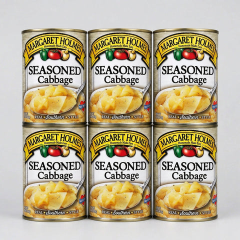 6 Cans of Margaret Holmes Southern Style Seasoned Cabbage, 15 oz