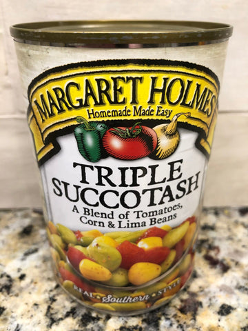 6 Cans of Margaret Holmes Triple Succotash corn beans tomatoes, 14.5 oz