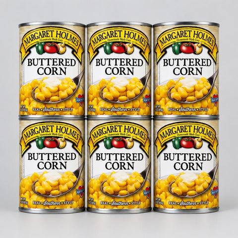 6 Cans of Margaret Holmes Southern Style Buttered Corn, 15 oz