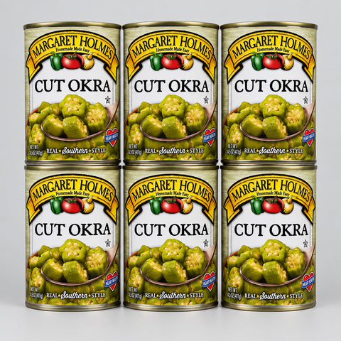 6 Cans of Margaret Holmes Southern Style Cut Okra, 14.5 oz