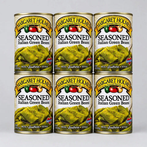 6 Cans of Margaret Holmes Southern Style Seasoned Italian Green Beans, 14.5 oz