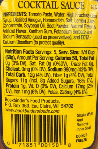 4 Bottles of Bookbinder's Cocktail Sauce Seafood, 10.5 oz