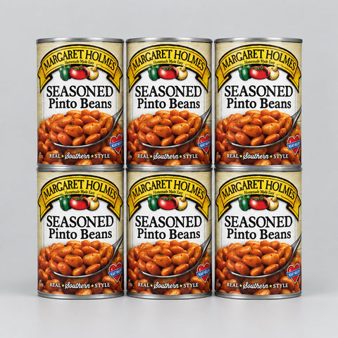 6 Cans of Margaret Holmes Southern Style Seasoned Pinto Beans, 15 oz