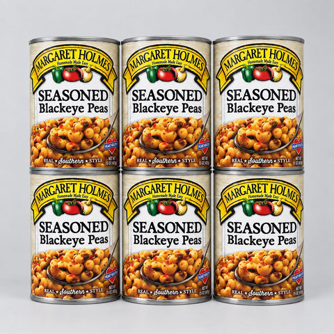 6 Cans of Margaret Holmes Southern Style Seasoned Blackeye Peas, 15 oz