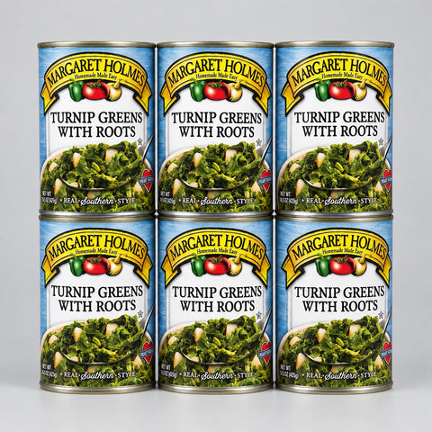 6 Cans of Margaret Holmes Southern Style Turnip Greens & Roots, 15 oz