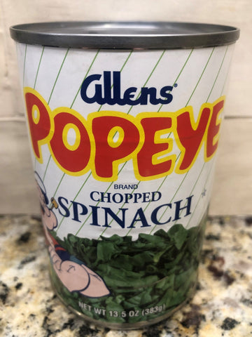 6 Cans of Allens Popeye Chopped Spinach, 13.5 oz