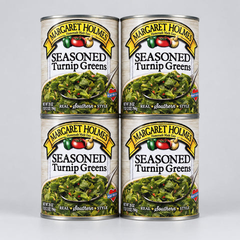 4 CANS Margaret Holmes Southern Style Seasoned Turnip Greens 27 oz Can