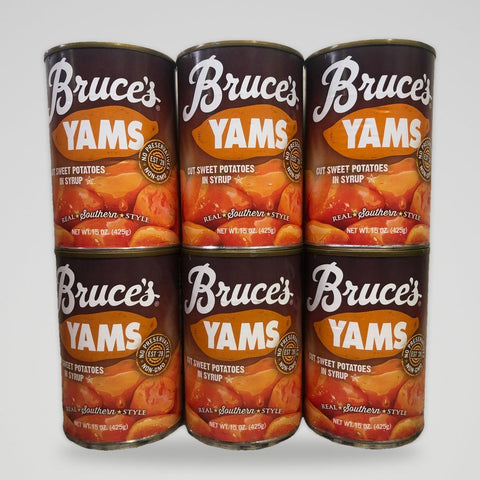 6 Cans of Bruce's Yams Cut Sweet Potatoes In Syrup, 15 oz