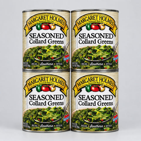4 Cans of Margaret Holmes Southern Style Seasoned Collard Greens, 27 oz