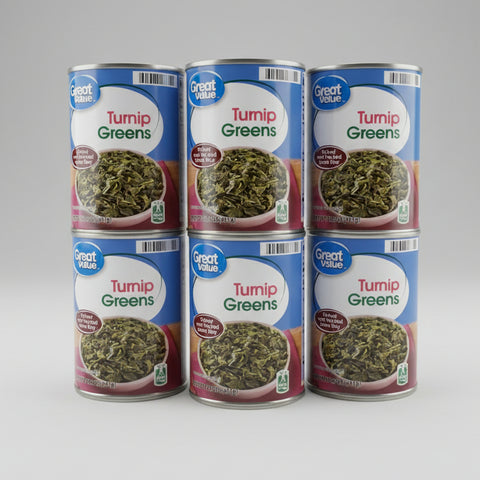 6 CANS Great Value Turnip Greens 14 oz Can Chili Soup Stew