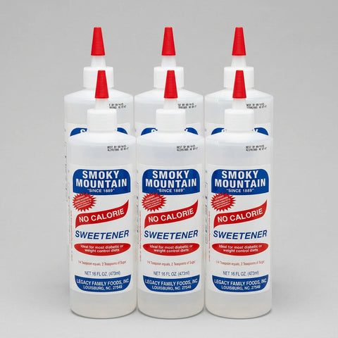 6 Bottles of Smoky Mountain No Calorie Sweetener, 16 oz
