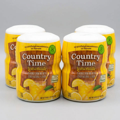 4 Packs of Country Time Lemonade Powder Flavored Drink Mix, 19 oz