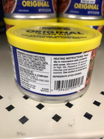 6 Cans of Bush's Original Bean Dip, 9.5 oz