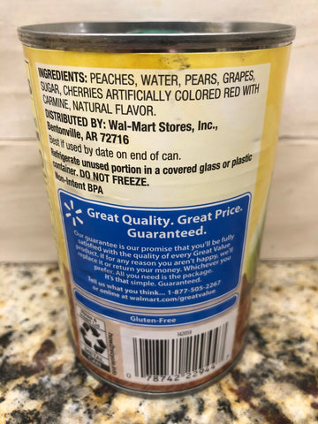 6 Cans of Great Value Light Syrup Extra Cherry Fruit Mix, 15 oz