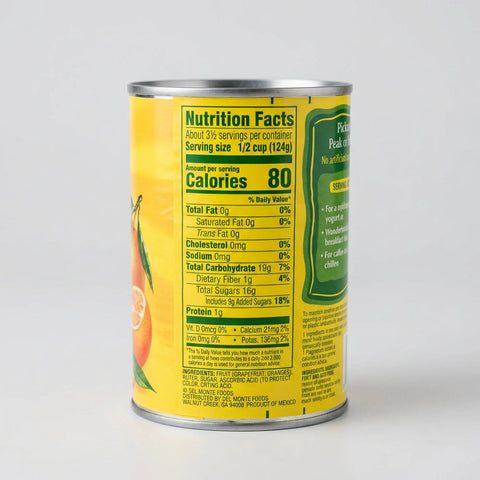 4 Cans of Del Monte Orange Sections & Grapefruit in Light Citrus Salad, 15 oz