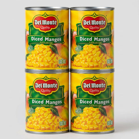 4 Cans of Del Monte Diced Mangos in Light Syrup, 15 oz
