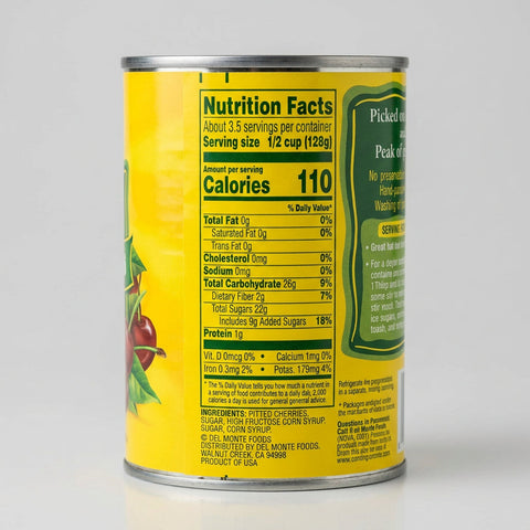 4 Cans of Del Monte Dark Sweet Pitted Cherries in Syrup, 15 oz