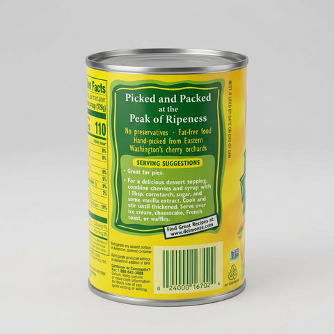 4 Cans of Del Monte Dark Sweet Pitted Cherries in Syrup, 15 oz