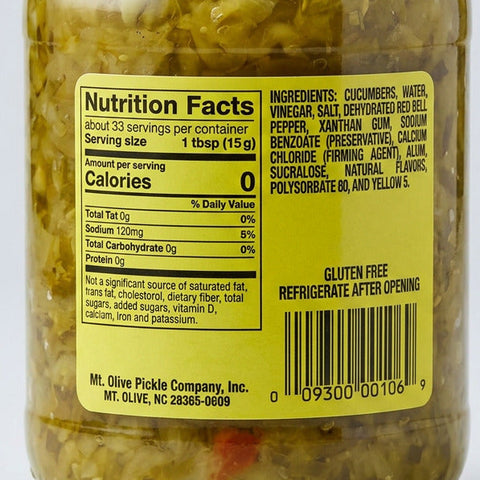 Mount Olive Pickle Sweet Relish No Sugar with Splenda, 16 oz