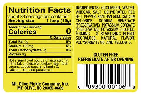 Mount Olive Pickle Sweet Relish No Sugar with Splenda, 16 oz