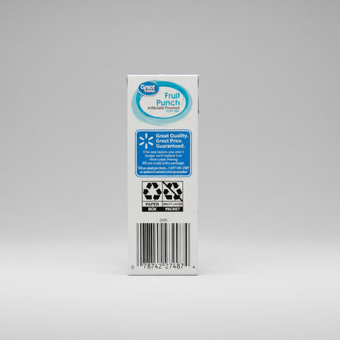 6 Boxes Great Value Fruit Punch Drink Mix .77 oz 10 Ct Sugar Free Juice Kool Aid