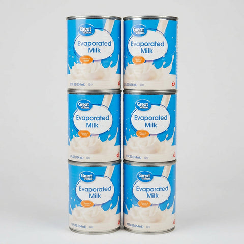 6 Cans Great Value Evaporated Milk 12 oz Can