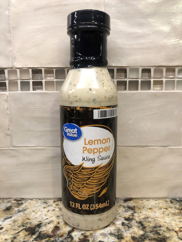 4 Bottles of Great Value Lemon Pepper Wing Sauce, 12 oz