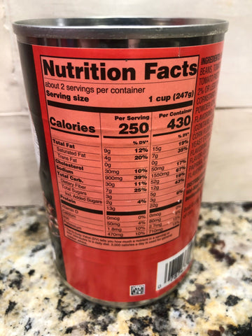 4 Cans of Great Value Chili with Beans, 15 oz