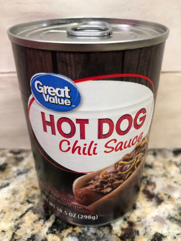 6 Cans of Great Value Hot Dog Chili Sauce, 10.5 oz