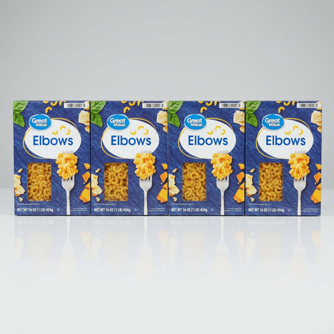 4 Boxes of Great Value Elbows Pasta, 16 oz