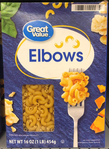 4 Boxes of Great Value Elbows Pasta, 16 oz