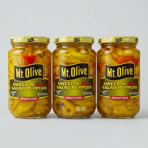 3 Jars Mount Olive Sweet 'N' Hot Salad Peppers 12 oz