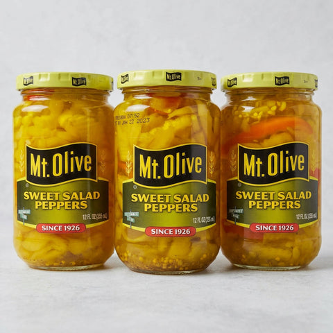 3 Jars Mount Olive Sweet Salad Peppers 12 oz