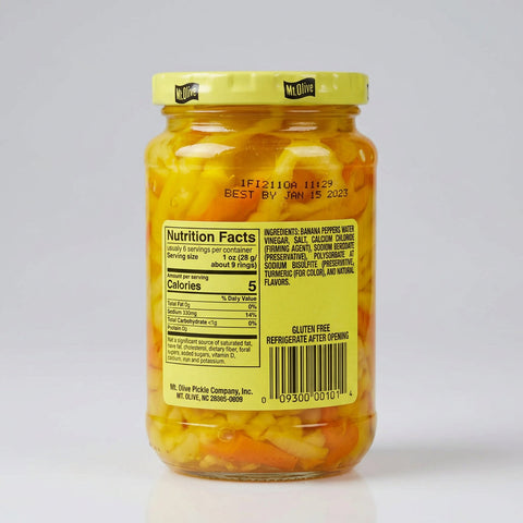 3 Jars of Mount Olive Hot Banana Pepper Rings, 12 oz