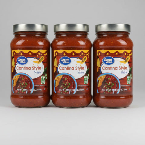3 Jars Great Value Medium Cantina Style Salsa 24 oz Pepper Dip Picante
