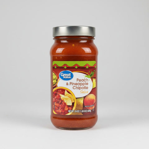 3 Jars Great Value Peach Pineapple Chipotle Salsa 24 oz Pepper Dip Sweet