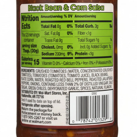 3 Jars Great Value Mild Black Bean & Corn Salsa 24 oz Pepper Dip Picante