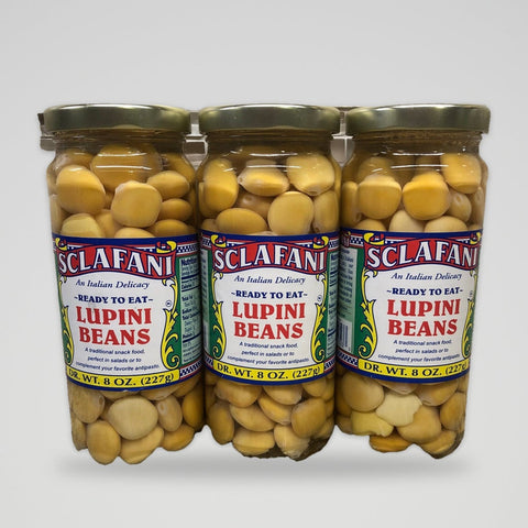 3 Jars of Sclafani Ready to Eat Lupini Beans, 16 oz
