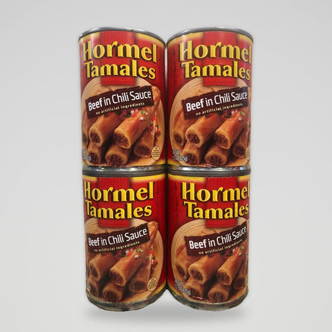 4 Cans of Hormel Beef in Chili Sauce Tamales, 15 oz