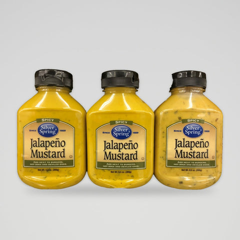 3 Bottles of Silver Spring Squeeze Jalapeno Mustard, 9.5 oz